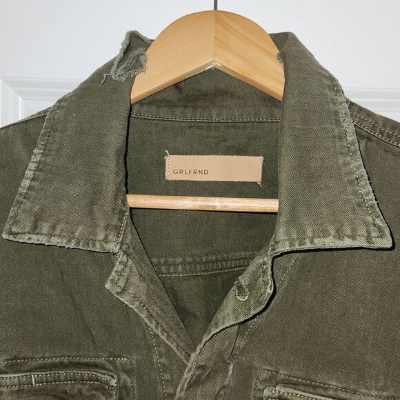 GRLFRND DORIAN Atlantic CITY Green Oversized Cropped Jacket L - Picture 2 of 11